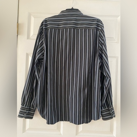 Claiborne Men’s XL Cotton Blend Striped Button Down Long Sleeve Shirt - Picture 2 of 5